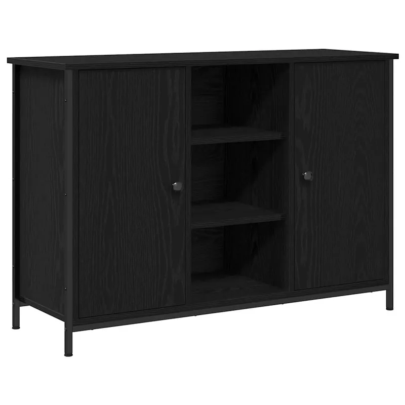 vidaXL Sideboard Schwarz Eichen-Optik 100 x 35 x 70 cm Sichere Zahlung