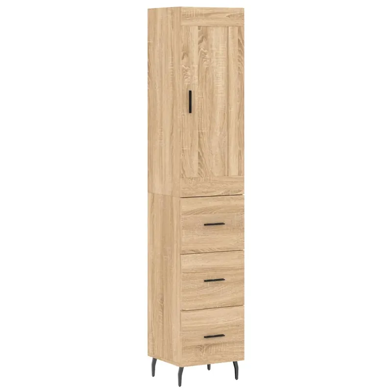 Ausverkauf vidaXL Highboard Sonoma-Eiche 34,5x34x180 cm Holzwerkstoff