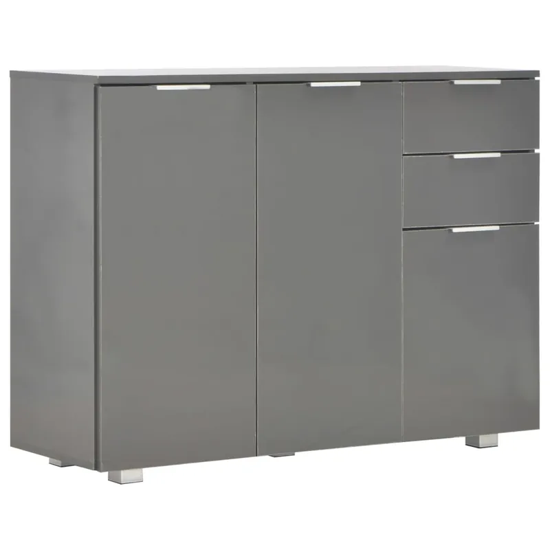 Billig vidaXL Sideboard Hochglanz-Grau 107x35x80,5 cm