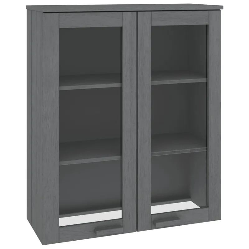 Echt vidaXL Highboard-Oberteil HAMAR Dunkelgrau 85x35x100 cm Massivholz