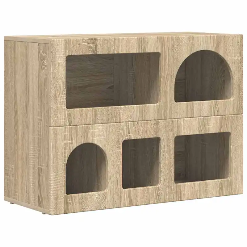 Geprüft vidaXL Sideboard Sonoma-Eiche 80,5 x 35 x 59 cm Holzwerkstoff