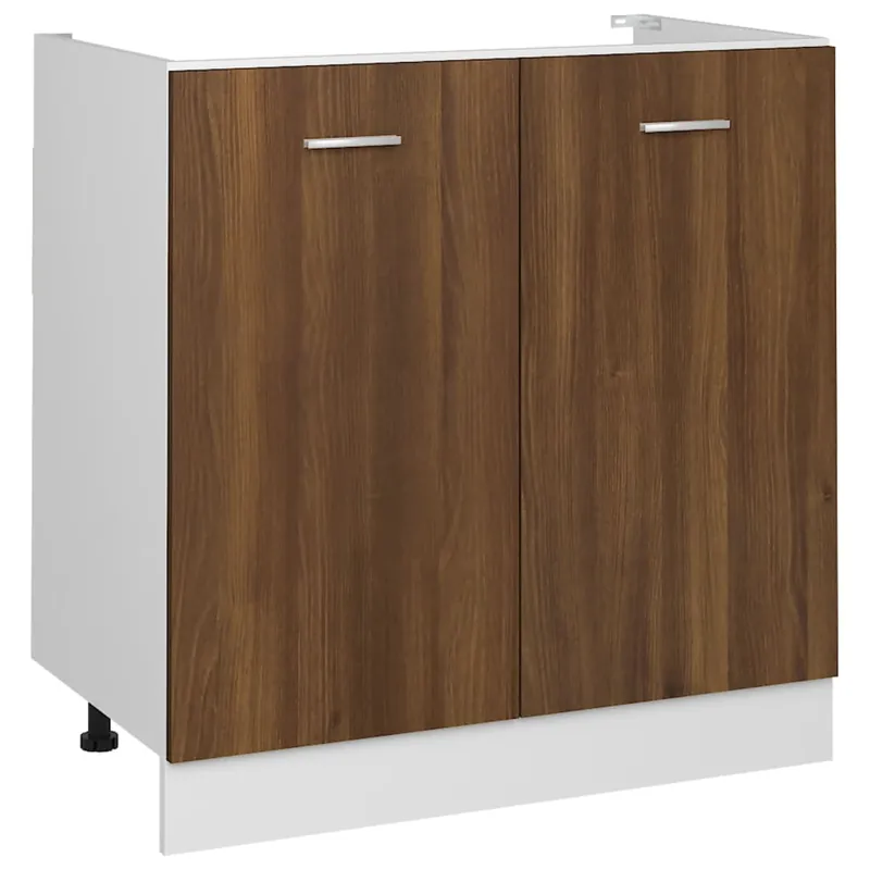 vidaXL Spülenunterschrank Lyon Braun Eiche-Optik 80x46x81,5cm Holzwerkstoff Heißes Angebot