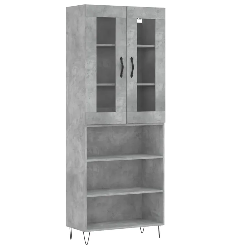 Aktuell vidaXL Highboard Betongrau 69,5x34x180 cm Holzwerkstoff