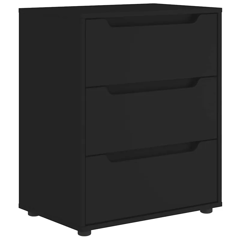 vidaXL Sideboard VISNES Schwarz 60x40x73 cm Holzwerkstoff Kostenloser Rückversand