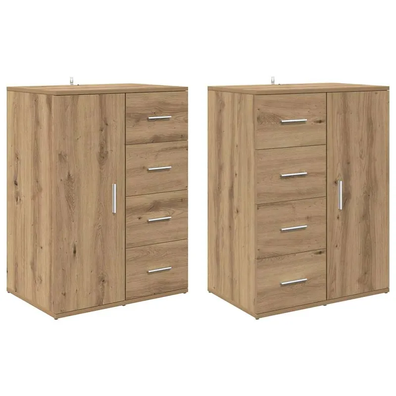 vidaXL Sideboards Corona 2 pcs Artisan-Eiche 59 x 39 x 80 cm Begrenztes Angebot