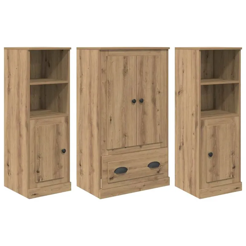 Ausverkauf vidaXL Highboard mit Schubladen 3 pcs Artisan-Eiche Holzwerkstoff