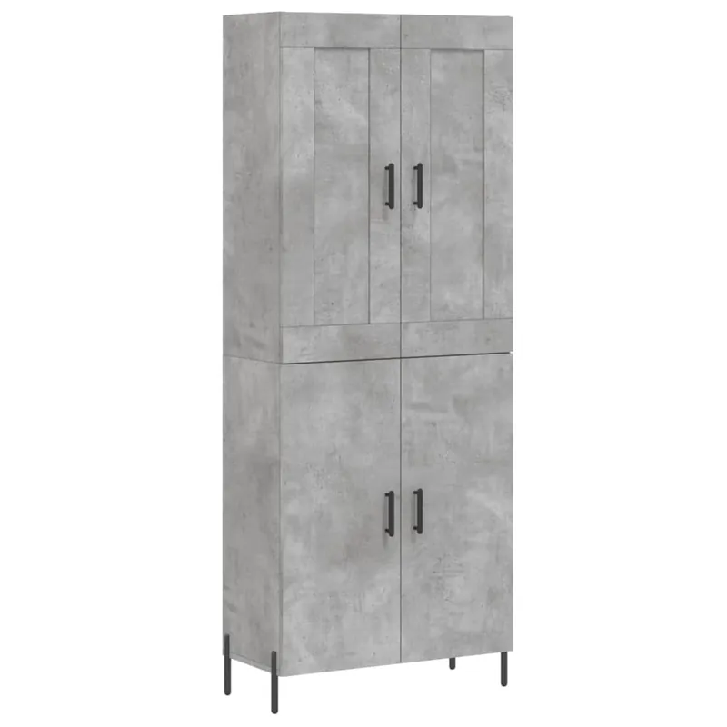 Günstig vidaXL Highboard Betongrau 69,5x34x180 cm Holzwerkstoff