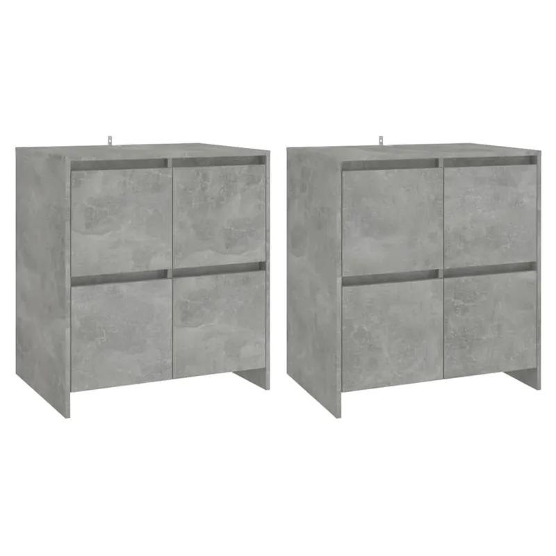 Expressversand vidaXL Sideboards 2 Stk. Betongrau 70x41x75 cm Holzwerkstoff