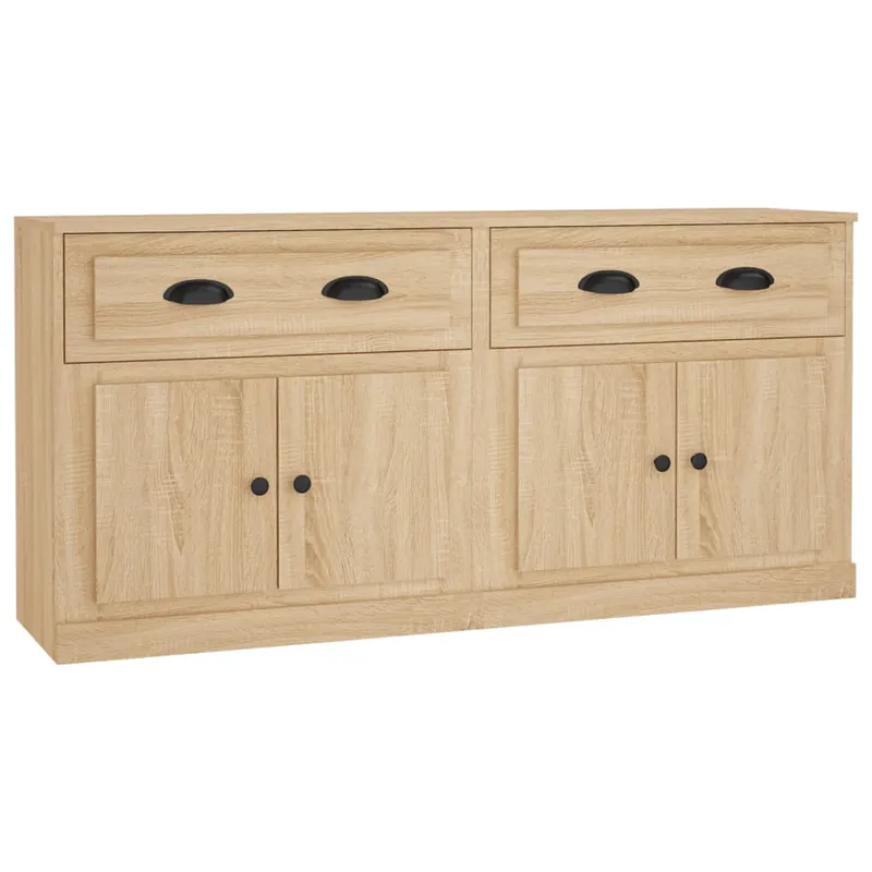 vidaXL Sideboards 2 Stk. Sonoma-Eiche Holzwerkstoff Rabatt
