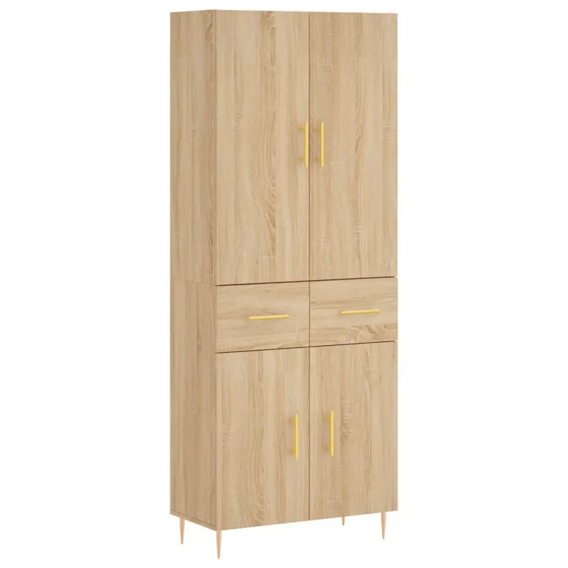 Zertifiziert vidaXL Highboard Sonoma-Eiche 69,5x34x180 cm Holzwerkstoff