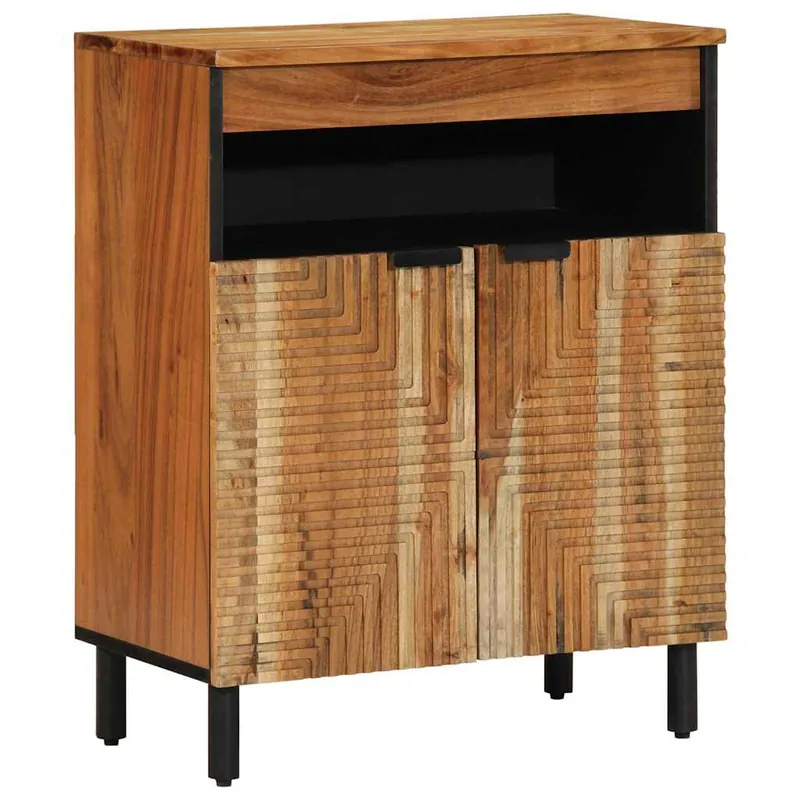 Wochenendangebot vidaXL Sideboard mit Regal Natur 60 x 33,5 x 75 cm Massivholz Akazie