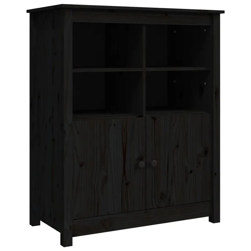 vidaXL Sideboard Schwarz 83x41,5x100 cm Massivholz Kiefer Abverkauf