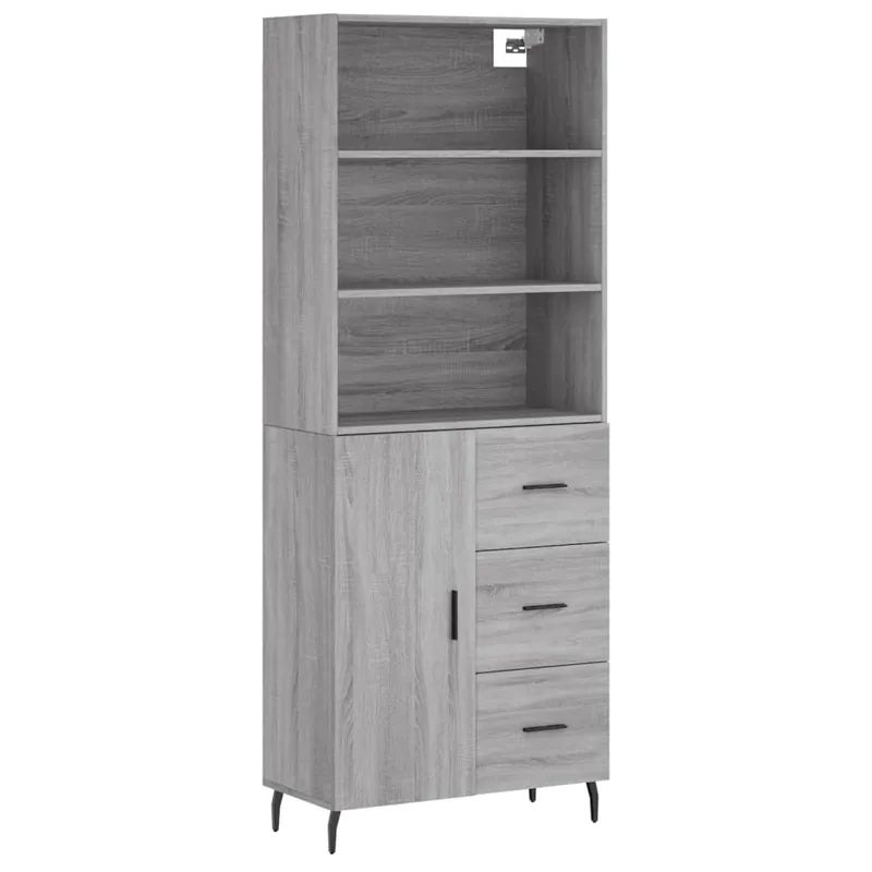 Ausverkauf vidaXL Highboard Grau Sonoma 69,5x34x180 cm Holzwerkstoff