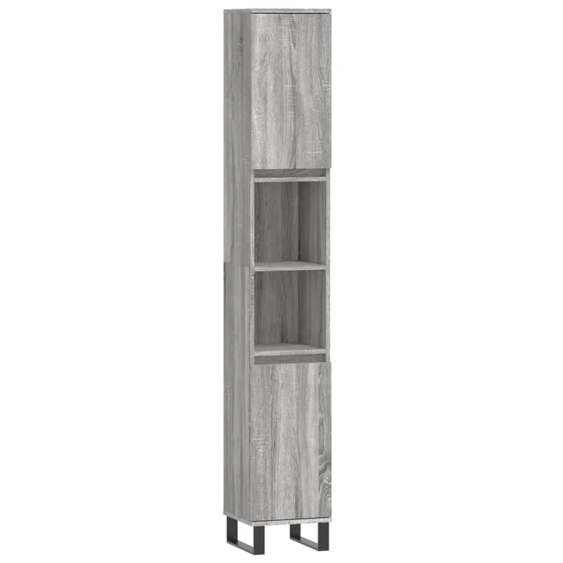 Günstig vidaXL Badschrank Grau Sonoma 30x30x190 cm Holzwerkstoff