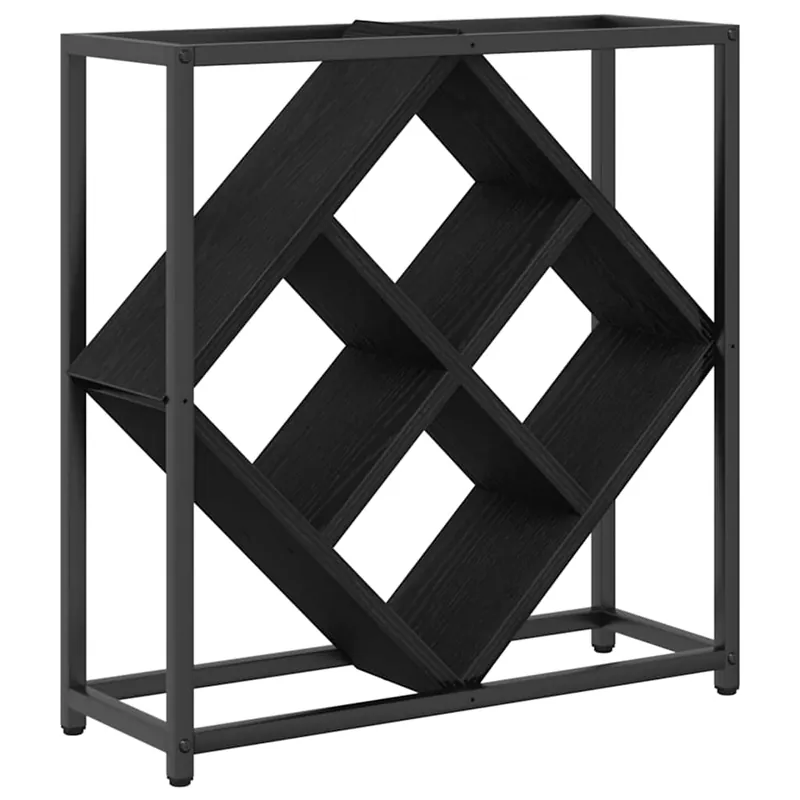 vidaXL Weinregal Schwarz Eichen-Optik 51 x 18 x 52,5 cm Holzwerkstoff Neue Ware