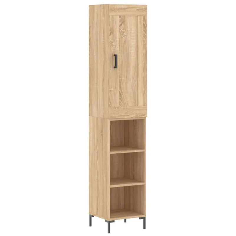 Begrenztes Angebot vidaXL Highboard Sonoma-Eiche 34,5x34x180 cm Holzwerkstoff