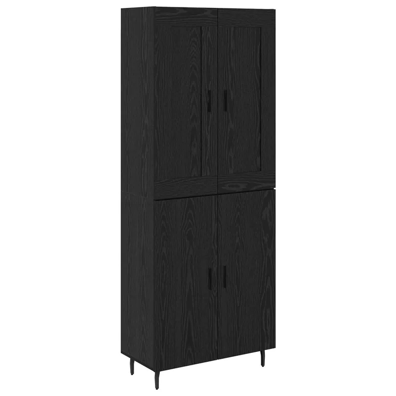 Günstig vidaXL Highboard 2 pcs Schwarz Eichen-Optik Holzwerkstoff