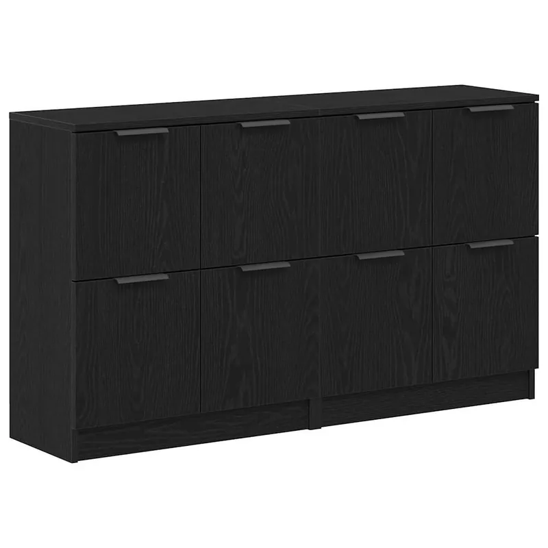 Begrenztes Angebot vidaXL Sideboard 2 pcs Schwarz Eichen-Optik 60 x 30 x 70 cm