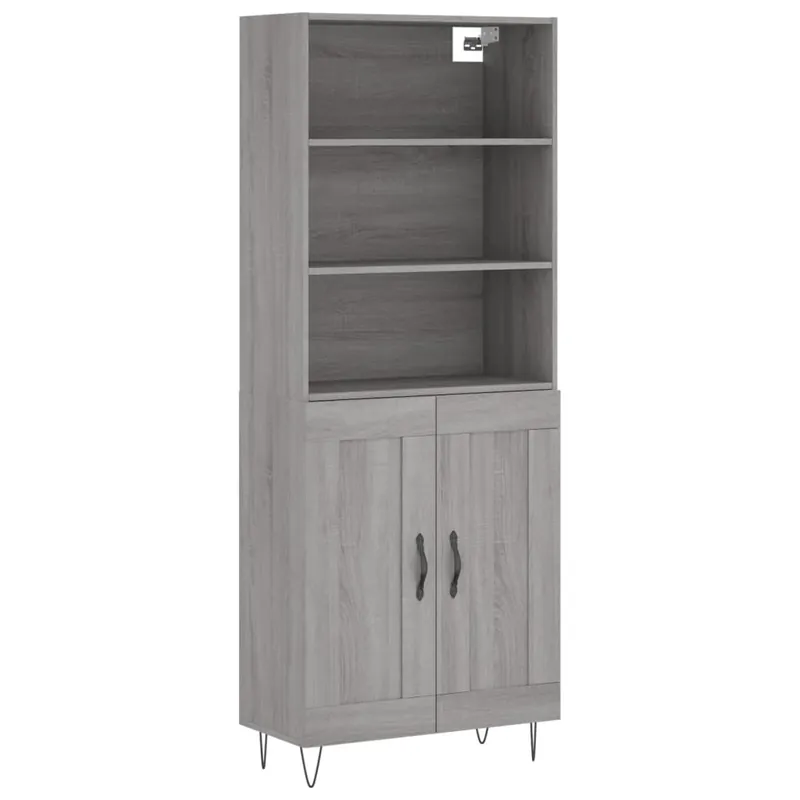 Ausverkauf vidaXL Highboard Grau Sonoma 69,5x34x180 cm Holzwerkstoff