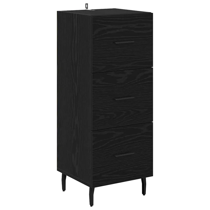 vidaXL Sideboard Schwarz Eichen-Optik 34 x 34,5 x 90 cm Holzwerkstoff Jetzt Bestellen