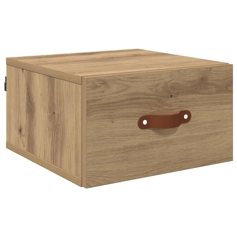 vidaXL Wandmontiertes Nachttischchen Artisan-Eiche 35 x 35 x 20 cm Highlight