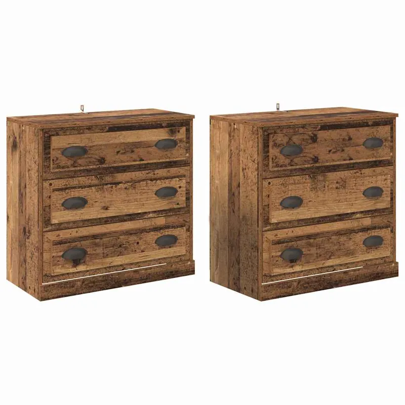 Heißes Angebot vidaXL Sideboards 2 pcs Altholz 70 x 35,5 x 67,5 cm Holzwerkstoff