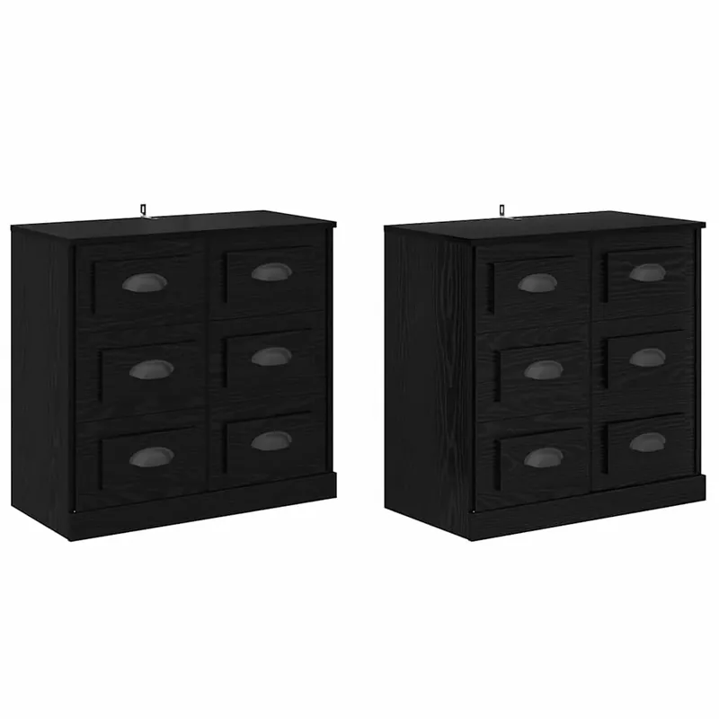 Jetzt Bestellen vidaXL Sideboards 2 pcs Schwarz Eichen-Optik 70 x 35,5 x 67,5 cm