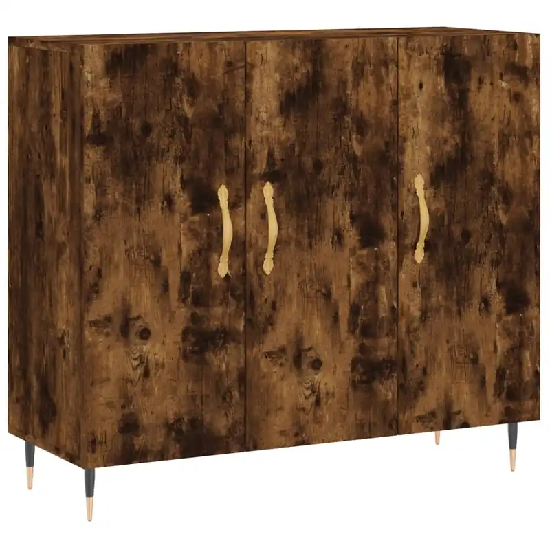 vidaXL Sideboard Räuchereiche 90x34x80 cm Holzwerkstoff Markenprodukt