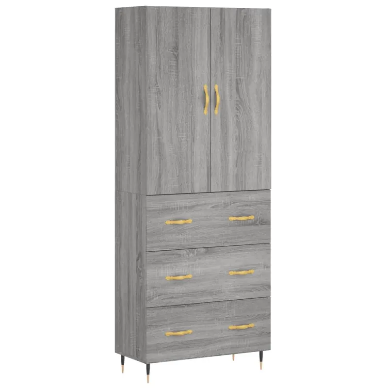 Direktkauf vidaXL Highboard Grau Sonoma 69,5x34x180 cm Holzwerkstoff