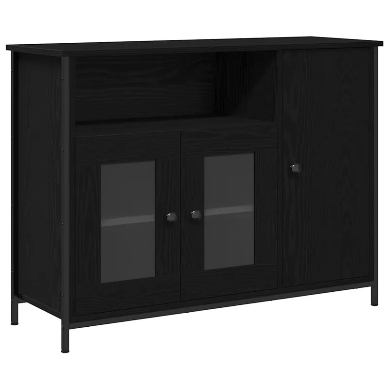 vidaXL Sideboard Schwarz Eichen-Optik 100 x 35 x 75 cm Meistverkauft