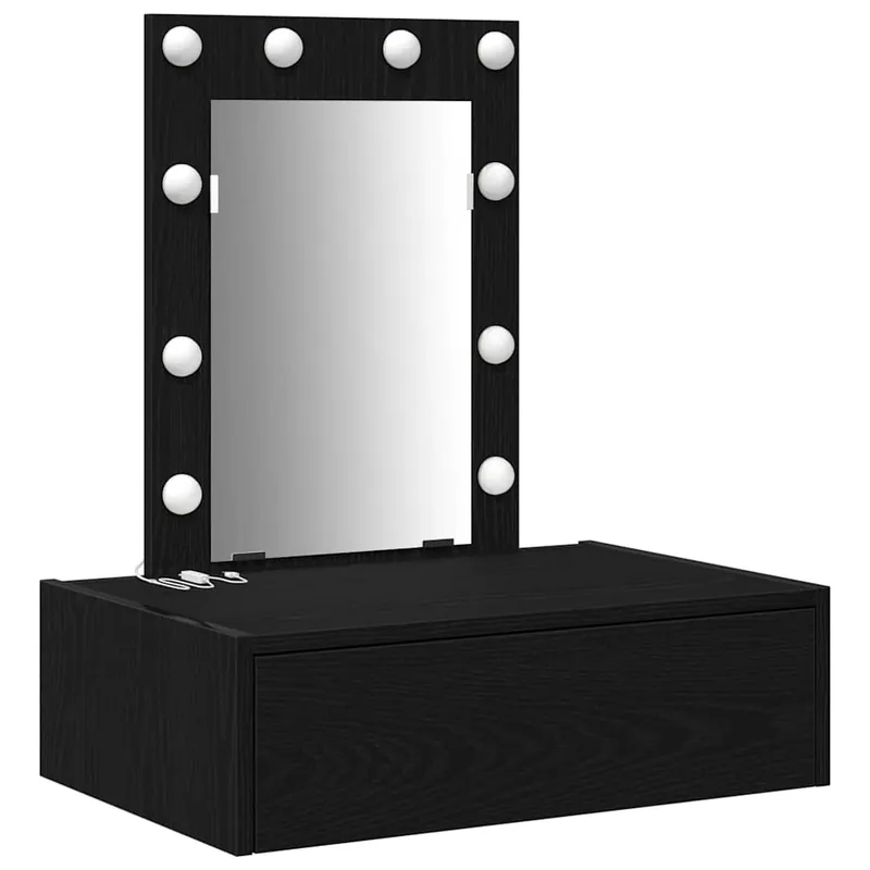 Begrenztes Angebot vidaXL Schminktisch mit Speicher Schwarz 60 x 40 x 70 cm Holzwerkstoff