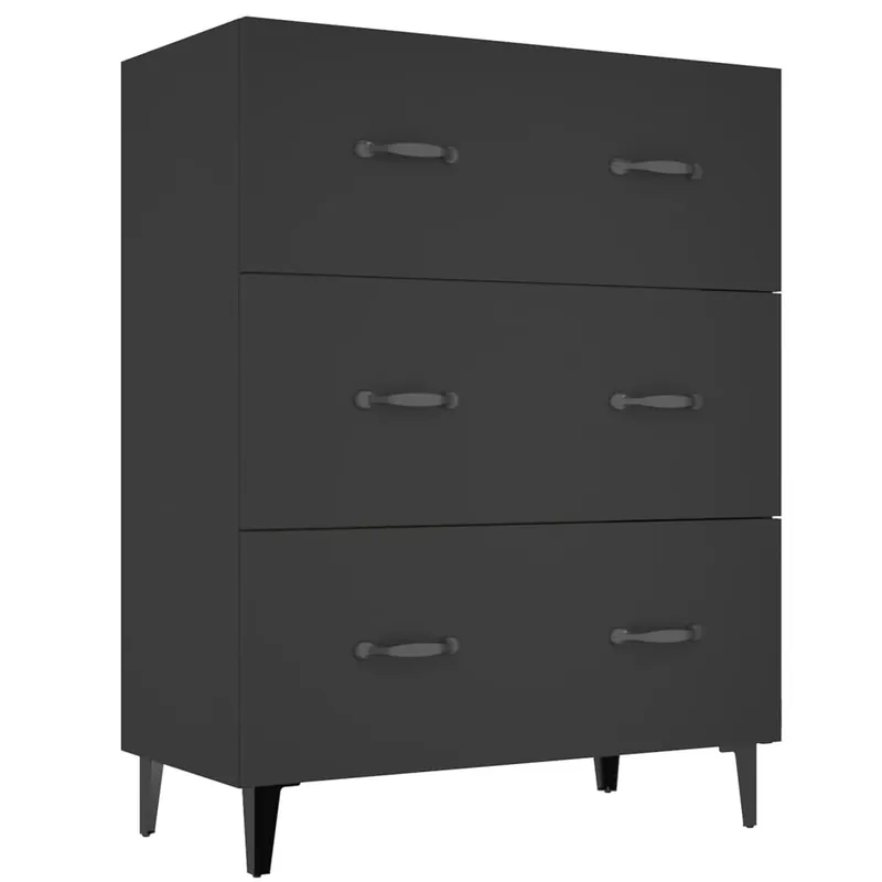 Garantierte Lieferung vidaXL Sideboard Schwarz 69,5x34x90 cm Holzwerkstoff