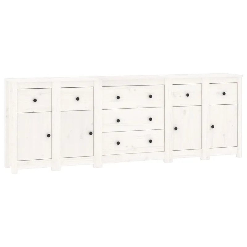 Bestpreis vidaXL Sideboard Weiß 230x35x80 cm Massivholz Kiefer