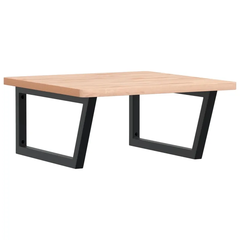 vidaXL Waschbeckenregal Wandmontage Stahl und Massivholz Buche Zertifiziert