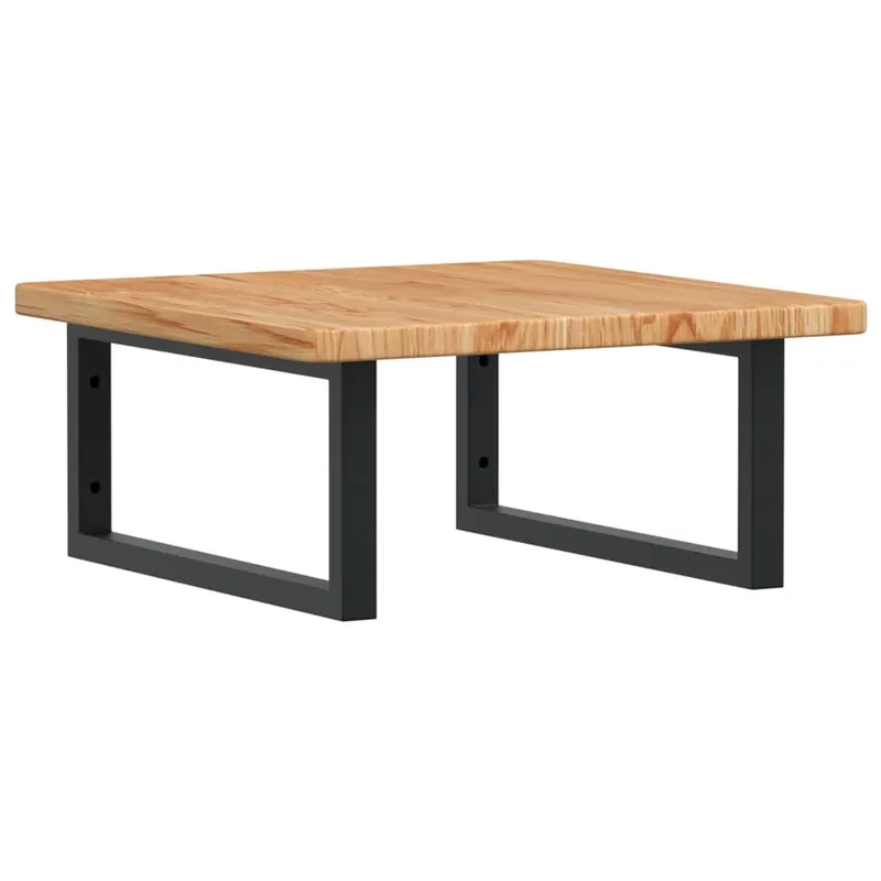 vidaXL Waschtischplatte mit Halterung Stahl und Massivholz Eiche Top-Preis