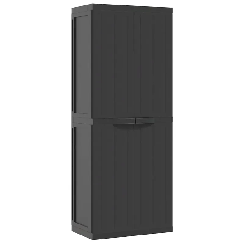 Finale Aktion vidaXL Gartenschrank Schwarz 65x37x165 cm PP