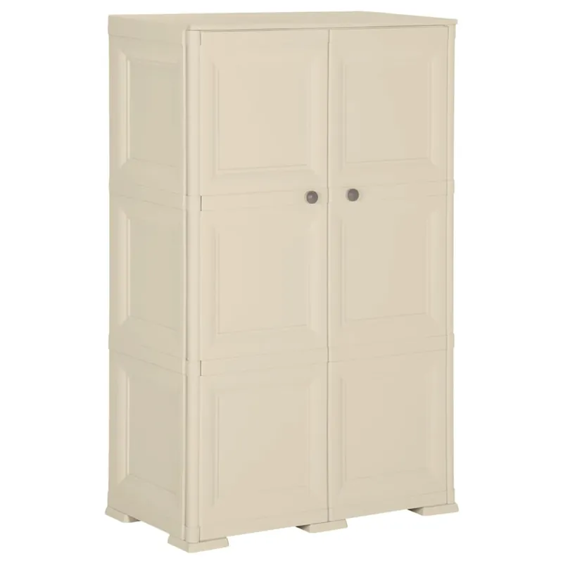 Abverkauf vidaXL Kunststoffschrank 79x43x125 cm Holzdesign Angora-Weiß
