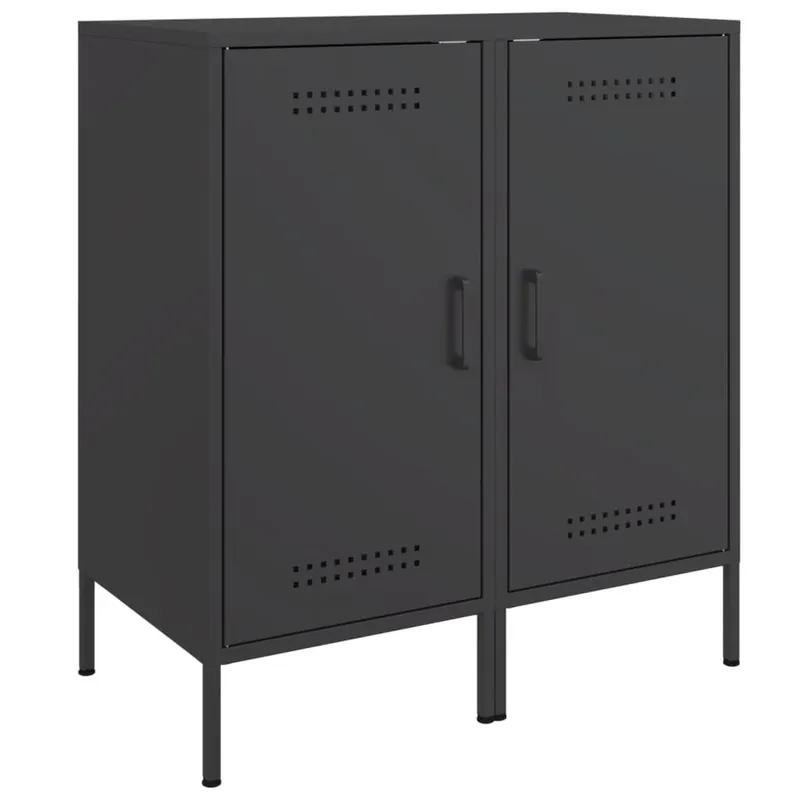 vidaXL Sideboards 2 Stk. Schwarz 36x39x79 cm Stahl Echt