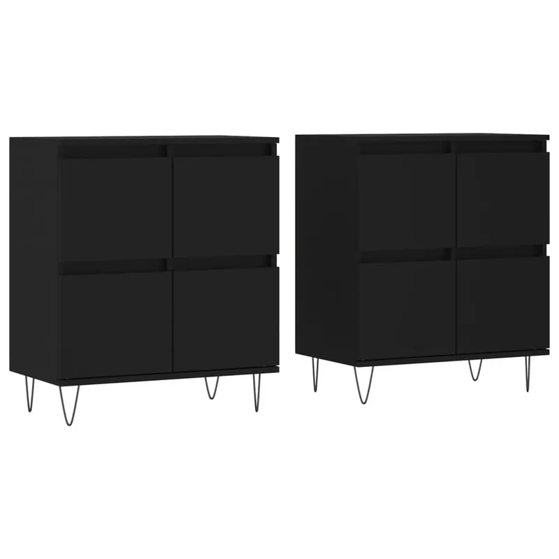 vidaXL Sideboards 2 Stk. Schwarz Holzwerkstoff Top-Seller