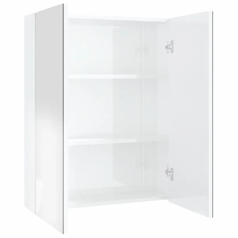 Expressversand vidaXL Bad-Spiegelschrank 60x15x75 cm MDF Glänzendes Weiß