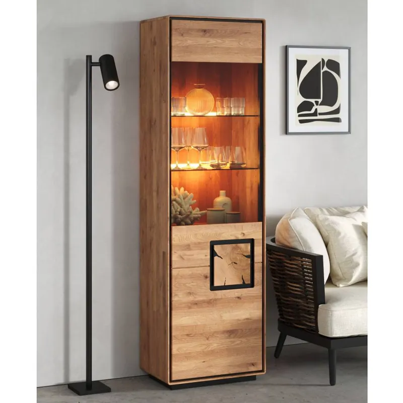 Wohnzimmer Vitrine mit Hirnholz Applikation - Shipper Rabatt