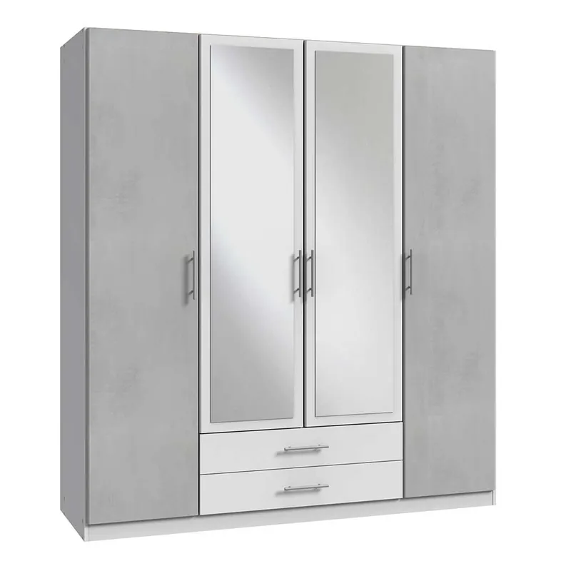 Wochenendangebot Kleiderschrank in Betonoptik Lichtgrau - Unesc