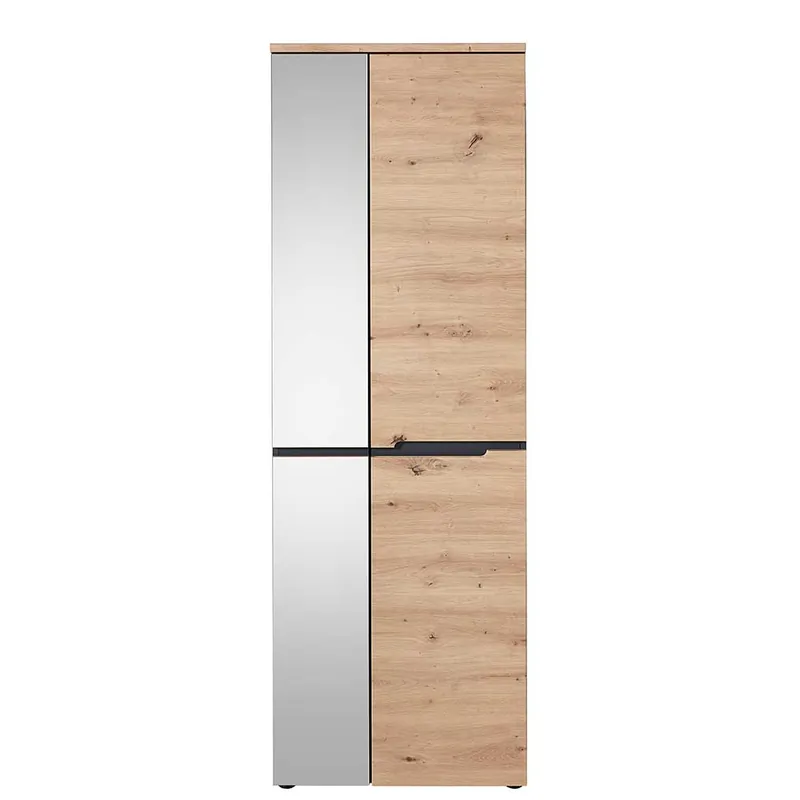 2-türiger Dielenschrank mit Spiegel & Wildeiche Dekor - Kuetra Direkt Vom Hersteller
