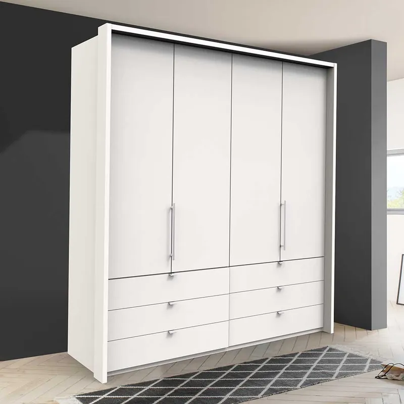 Weißer Schlafzimmerschrank mit Falttüren - Donpiave Online Kaufen