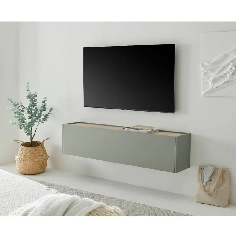 Wohnzimmer Hängeschrank in Graugrün - Socotta Heißes Angebot