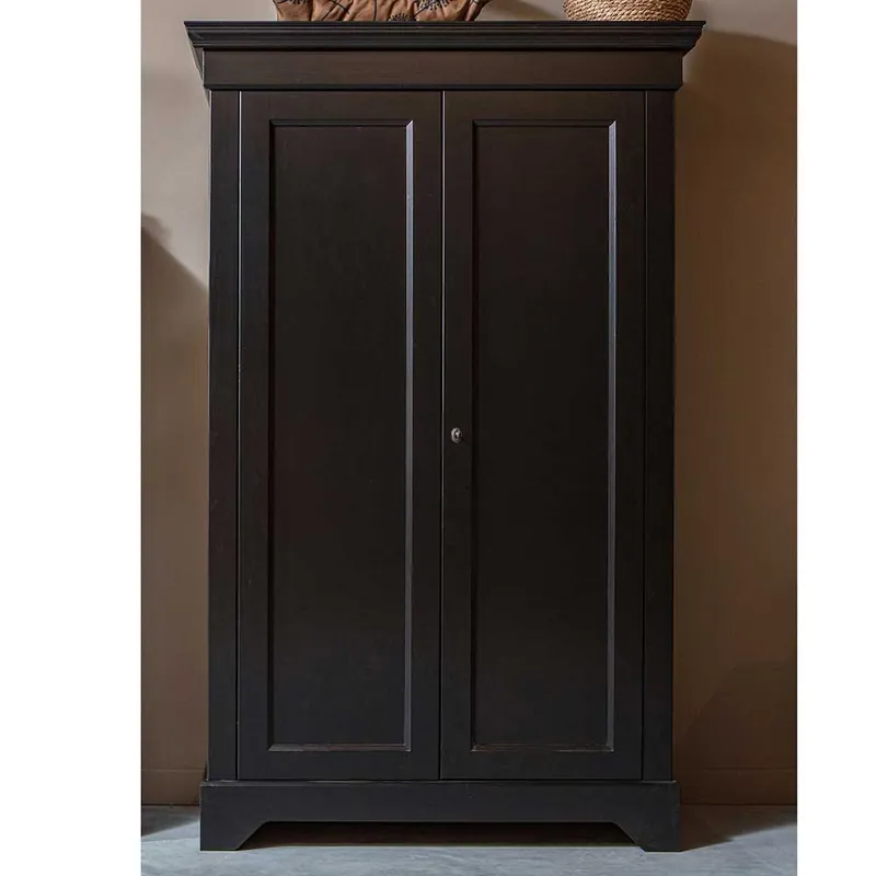 Kiefernholz Kleiderschrank in Schwarz - Zaotrado Meistverkauft