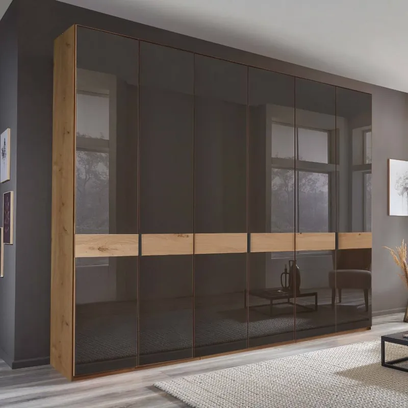 Wochenendangebot Glasfront-Kleiderschrank mit sechs Türen - Vutonia