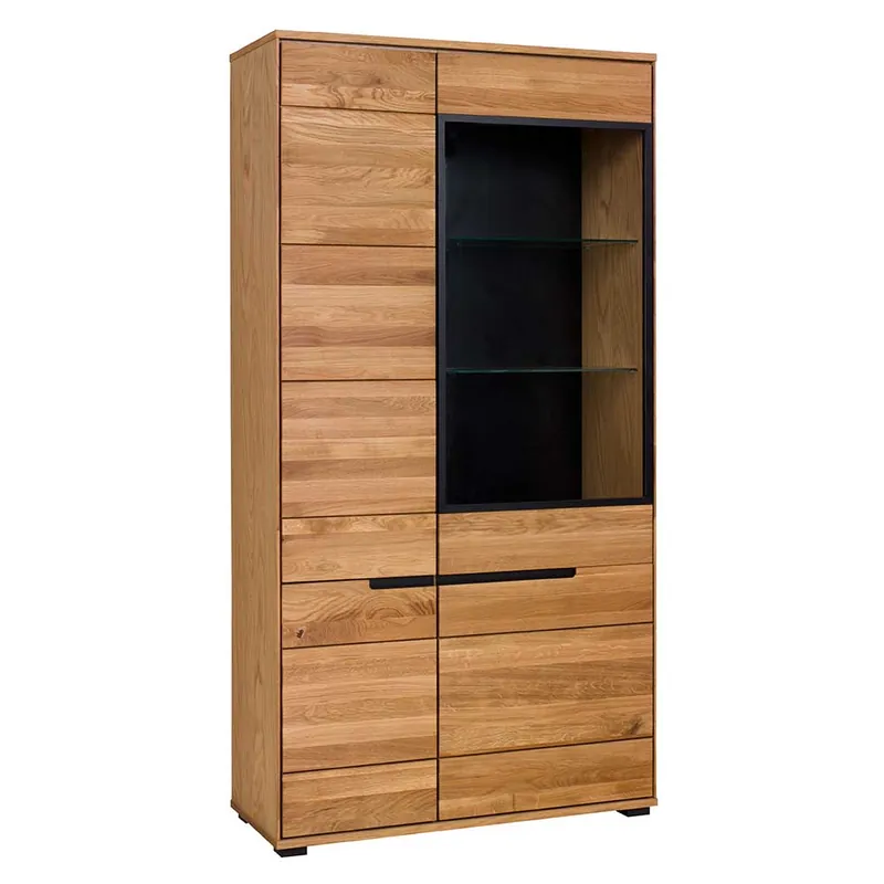 102x197x42 Wohnzimmerschrank mit Glas - 4-türig - Sennya Sonderangebot
