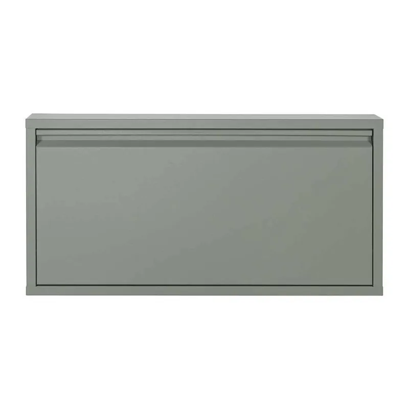 1 Klappen Schuhschrank in Graugrün - Brisco Geprüft