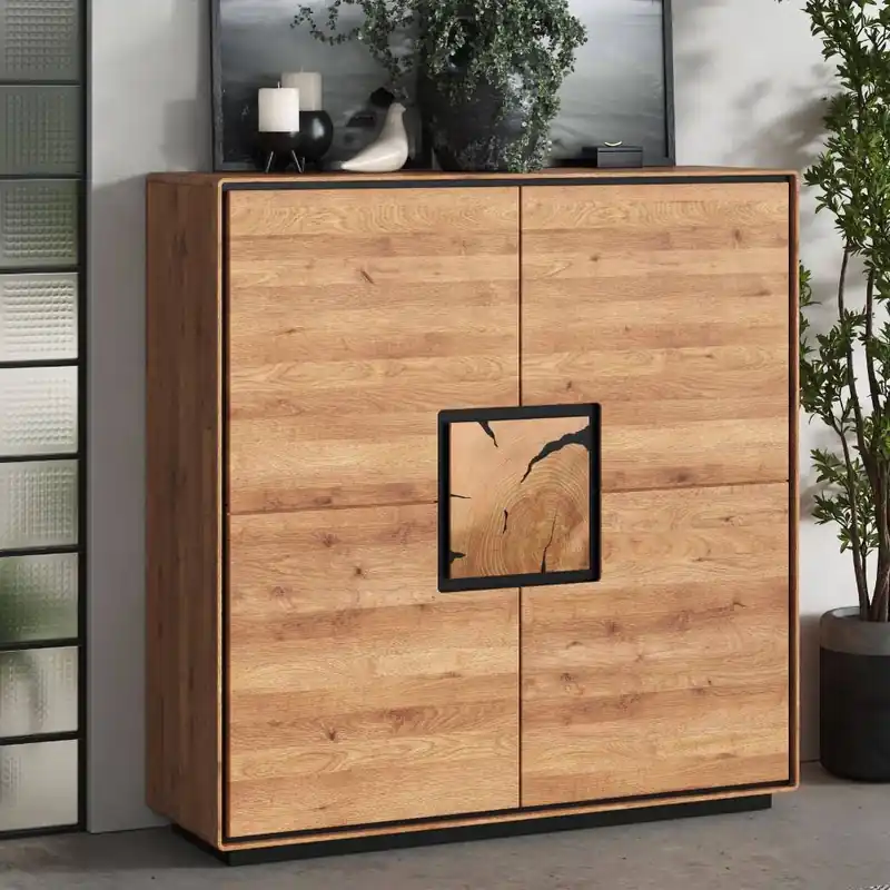 Wohnzimmer Schrank mit Hirnholz Applikation - Shipper Mega-Angebot